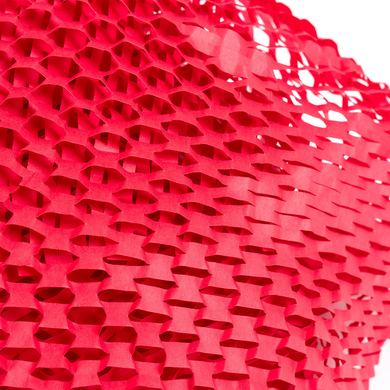 Крафт бумага сотовая 30 см х 10 м Honeycomb, красная в рулоне