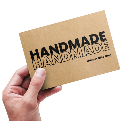 Етикетка крафт 150x100 мм "Handmade 02" (100 шт/рулон) самоклеюча