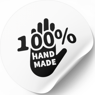 Етикетка біла ⌀50 мм &laquo;Handmade 08&raquo; (250 шт/рулон) самоклеюча 50whitehandmade08 фото