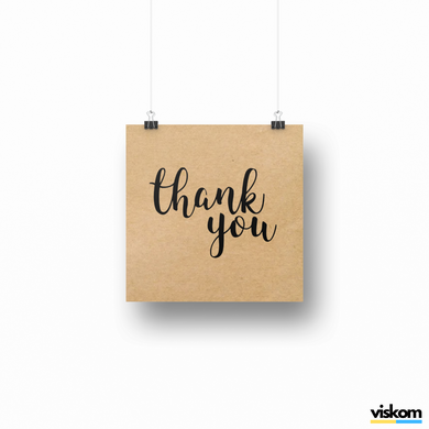 Етикетка крафт 100x100 мм "Thank You 02" (100 шт/рулон) з друком, самоклеюча Viskom 100100Thankyou02 фото