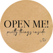 Kraftpapier-Etikett ⌀50 mm &laquo;Open Me 02&raquo; (250 St&uuml;ck/Rolle), selbstklebend 50brownOpenme-02 photo 1