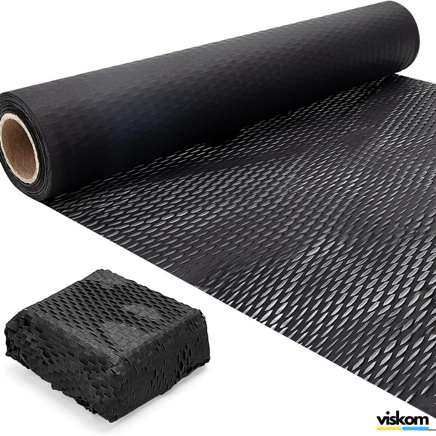 Крафт бумага сотовая 30 см х 50 м Honeycomb, черная в рулоне 3050bl фото