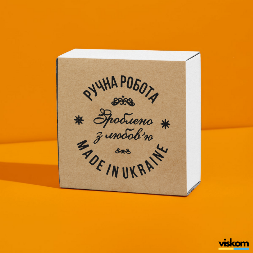 Etykieta Kraft 100x100 mm &laquo;Ручна Робота 05&raquo; (100 szt./rolka) samoprzylepna 100100brownruchnarobota05 photo