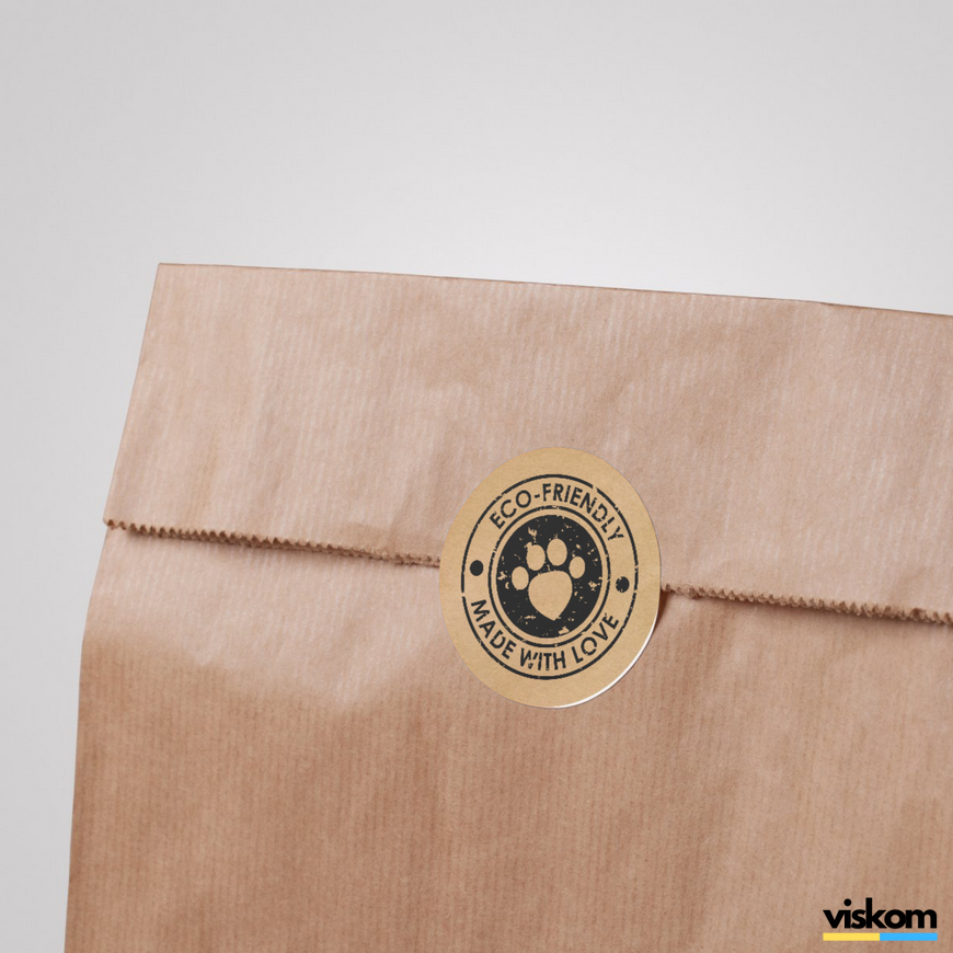 Kraft etiket ⌀50 mm &laquo;Eco 08&raquo; (250 adet/rulo) kendinden yapışkanlı 50browneco-08 photo