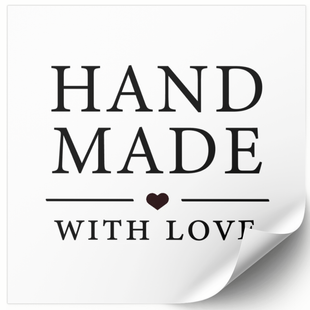 Етикетка біла 100х100 мм &laquo;Handmade 01&raquo; (100 шт/рулон) самоклеюча 100100whitehandmade01 фото