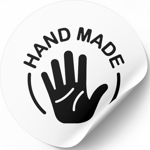 Beyaz etiket ⌀50 mm &laquo;Handmade 11&raquo; (250 adet/rulo) kendinden yapışkanlı 50whitehandmade11 photo