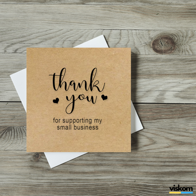Етикетка крафт 100x100 мм "Thank You 11" (100 шт/рулон) з друком, самоклеюча Viskom 100100Thankyou11 фото