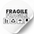Biała etykieta ⌀50 mm &laquo;Fragile 02&raquo; (250 szt/rolka) samoprzylepna 50whitefragile02 photo