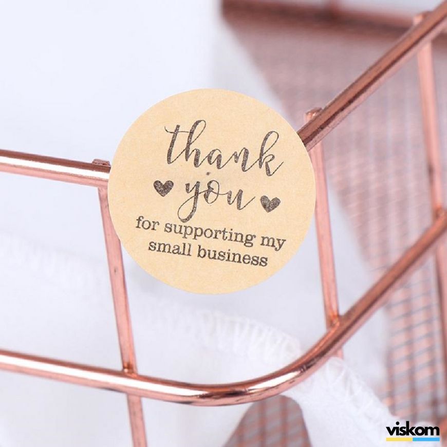 Етикетка крафт ⌀50 мм &laquo;Thank You 11&raquo; (250 шт/рулон) самоклеюча 50brownthankyou11 фото