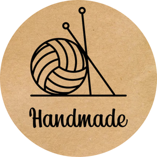 Kraft etiket ⌀50 mm &laquo;Handmade 12&raquo; (250 adet/rulo) kendinden yapışkanlı 50brownhandmade12 photo