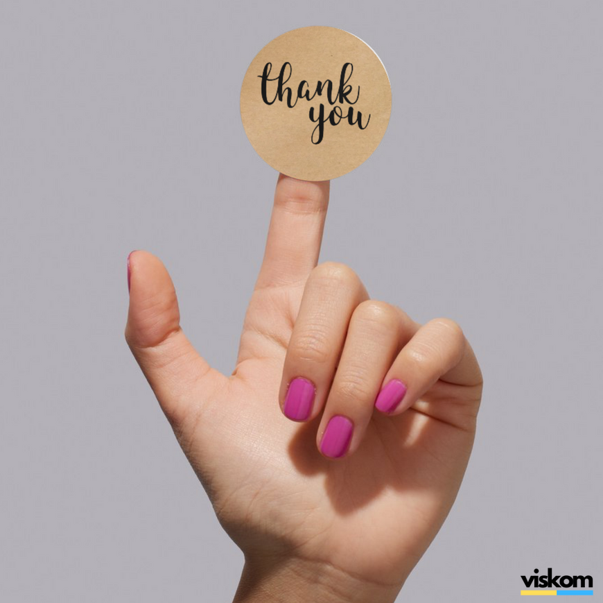 Етикетка крафт ⌀50 мм &laquo;Thank You 02&raquo; (250 шт/рулон) самоклеюча 50brownthankyou02 фото