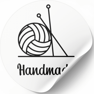 Beyaz etiket ⌀50 mm &laquo;Handmade 12&raquo; (250 adet/rulo) kendinden yapışkanlı 50whitehandmade12 photo
