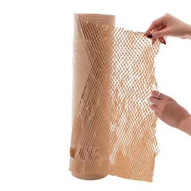 Крафт бумага сотовая 30 см х 20 м Honeycomb, коричневая в рулоне