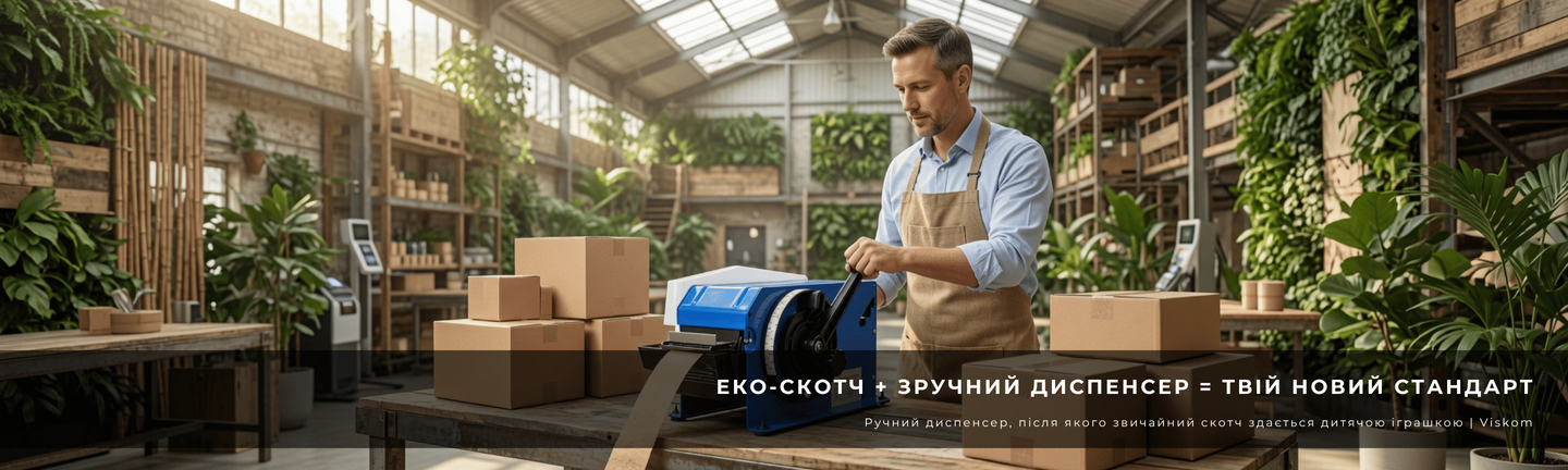 Диспенсер для крафт скотчу мануальний та автоматичний