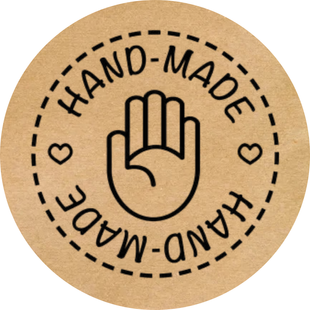 Kraft etiket ⌀50 mm &laquo;Handmade 13&raquo; (250 adet/rulo) kendinden yapışkanlı 50brownhandmade13 photo