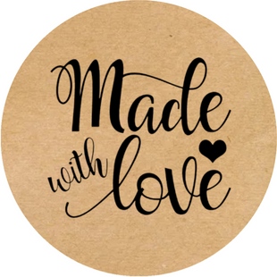 Kraft etiket ⌀50 mm &laquo;Made with love 01&raquo; (250 adet/rulo) kendinden yapışkanlı 50brownmadewithlove01 photo