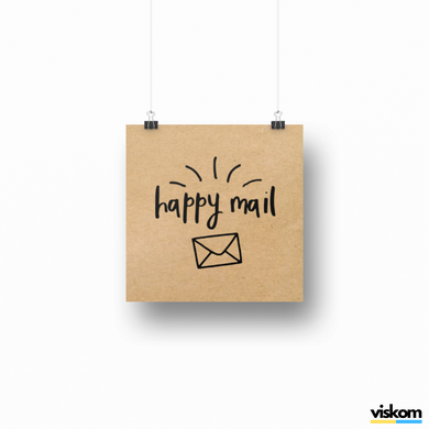Етикетка крафт 100x100 мм "Mail 03" (100 шт/рулон) з друком, самоклеюча Viskom 100100Mail03 фото
