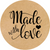 Kraftpapier-Etikett ⌀50 mm &laquo;Made with love 01&raquo; (250 St&uuml;ck/Rolle), selbstklebend 50brownmadewithlove01 photo