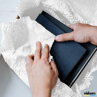 Крафт папір стільниковий 42 см х 100 м Honeycomb, білий в рулоні 42100w фото