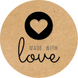 Kraftpapier-Etikett ⌀50 mm &laquo;Made with love 04&raquo; (250 St&uuml;ck/Rolle), selbstklebend 50brownmadewithlove04 photo 1