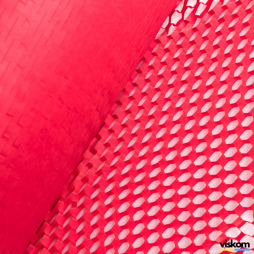 Крафт папір стільниковий 50 см х 20 м Honeycomb, червоний в рулоні 5020r фото