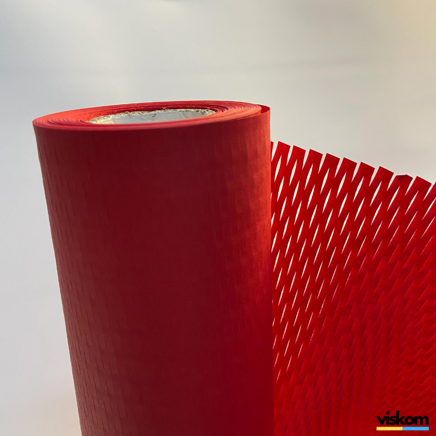 Крафт папір стільниковий 50 см х 20 м Honeycomb, червоний в рулоні 5020r фото