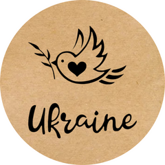 Етикетка крафт ⌀50 мм «Ukraine Bird» (250 шт/рулон)