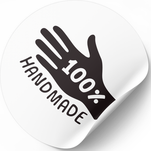 Beyaz etiket ⌀50 mm &laquo;Handmade 15&raquo; (250 adet/rulo) kendinden yapışkanlı 50whitehandmade15 photo