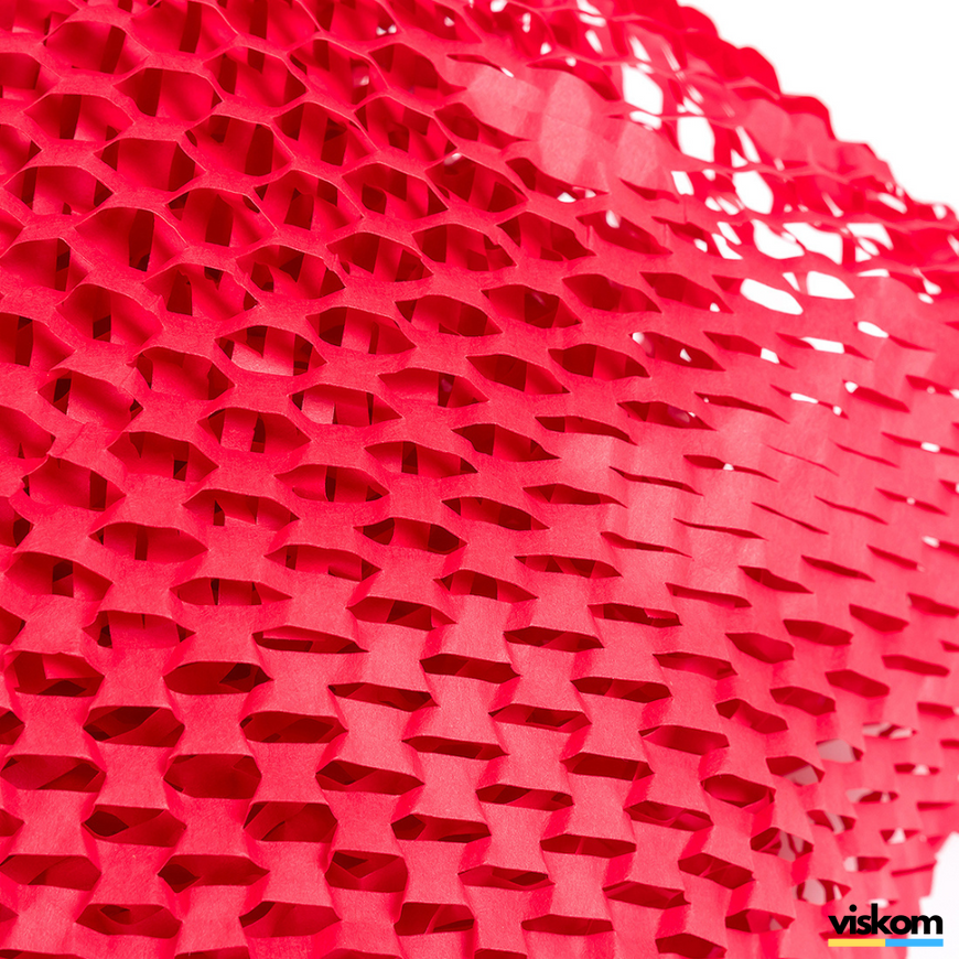 Крафт бумага сотовая 50 см х 100 м Honeycomb, красная в рулоне 50100r фото