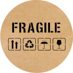 Етикетка крафт ⌀50 мм «Fragile» (250 шт/рулон)