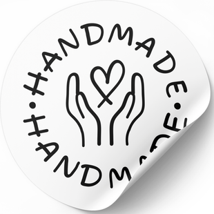 Етикетка біла ⌀50 мм &laquo;Handmade 09&raquo; (250 шт/рулон) самоклеюча 50whitehandmade09 фото