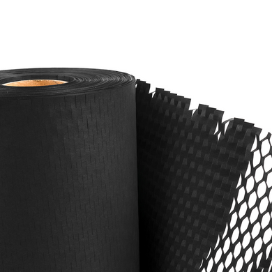 Крафт папір стільниковий 30 см х 10 м Honeycomb, чорний в рулоні