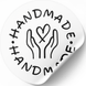 Етикетка біла ⌀50 мм &laquo;Handmade 09&raquo; (250 шт/рулон) самоклеюча 50whitehandmade09 фото 1