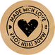 Kraftpapier-Etikett ⌀50 mm &laquo;Made with love 05&raquo; (250 St&uuml;ck/Rolle), selbstklebend 50brownmadewithlove05 photo 1