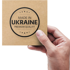 Етикетка крафт 100x100 мм "Made in Ukraine 05" (100 шт/рулон) з друком, самоклеюча Viskom