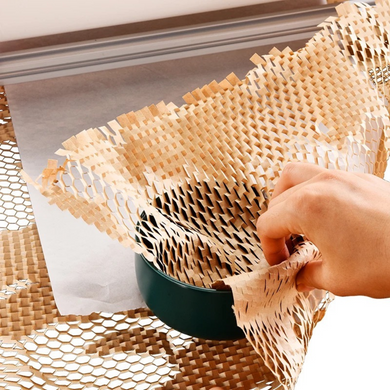 Крафт бумага сотовая 30 см х 50 м Honeycomb, коричневая в рулоне