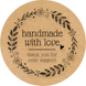 Етикетка крафт ⌀50 мм «Handmade 04» (250 шт/рулон)