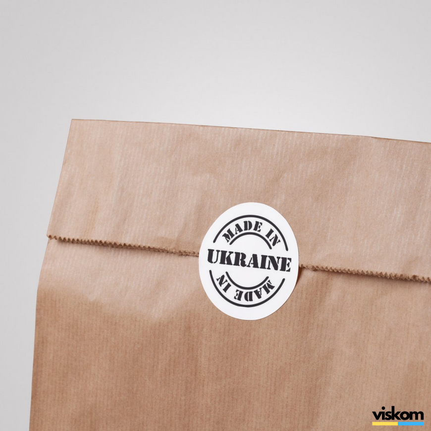 White label ⌀50 mm &laquo;Made in Ukraine 06&raquo; (250 pcs/roll) self-adhesive 50whitemadeinukraine06 photo