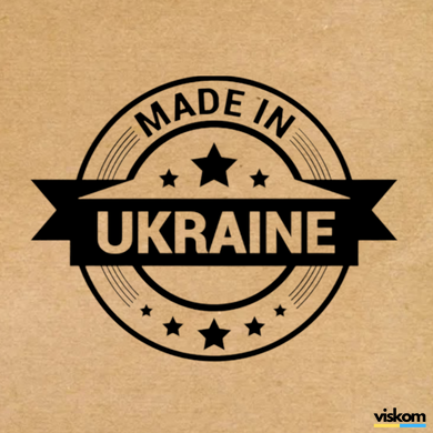 Етикетка крафт 100x100 мм "Made in Ukraine 03" (100 шт/рулон) з друком, самоклеюча Viskom 100100madeinukraine03 photo