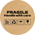 Etykieta Kraft ⌀50 mm &laquo;Fragile 03&raquo; (250 szt./rolka) samoprzylepna 50brownfragile03 photo