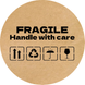 Etykieta Kraft ⌀50 mm &laquo;Fragile 03&raquo; (250 szt./rolka) samoprzylepna 50brownfragile03 photo 1