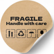 Etykieta Kraft ⌀50 mm &laquo;Fragile 03&raquo; (250 szt./rolka) samoprzylepna 50brownfragile03 photo 2
