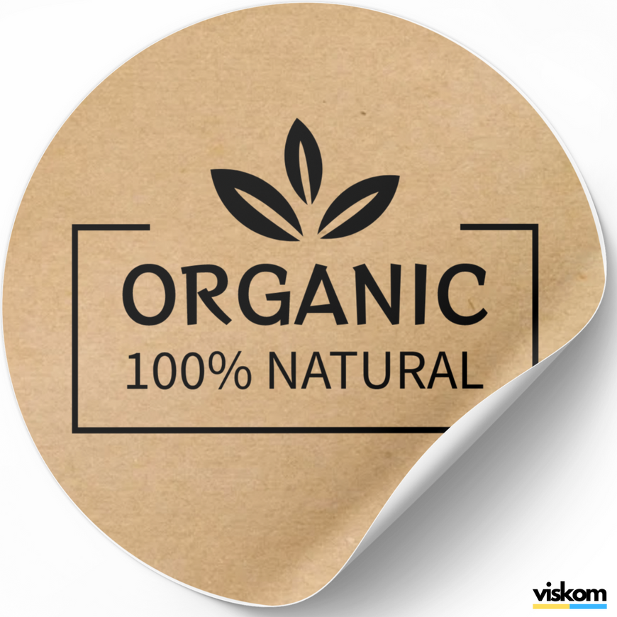 Kraftpapier-Etikett ⌀50 mm &laquo;Organic 01&raquo; (250 St&uuml;ck/Rolle), selbstklebend 50brownorganic-01 photo