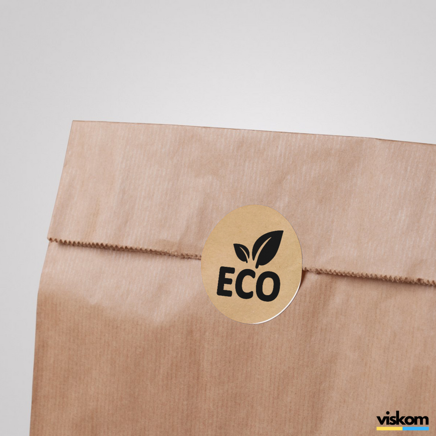 Kraftpapier-Etikett ⌀50 mm &laquo;Eco 02&raquo; (250 St&uuml;ck/Rolle), selbstklebend 50browneco-02 photo