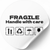 Biała etykieta ⌀50 mm &laquo;Fragile 03&raquo; (250 szt/rolka) samoprzylepna 50whitefragile03 photo