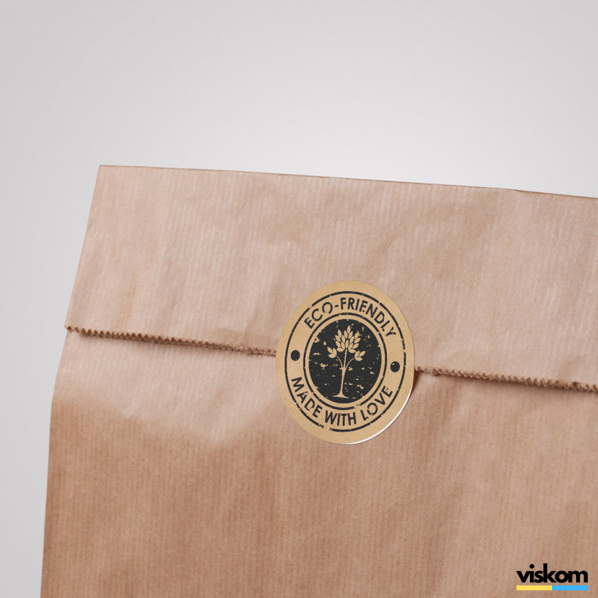 Kraft label ⌀50 mm &laquo;Eco 03&raquo; (250 pcs/roll) self-adhesive 50browneco-03 photo