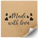 Этикетка крафт 100x100 мм &laquo;Made with love 02&raquo; (100 шт/рулон) самоклеющаяся 100100brownmadewithlove02 фото 1