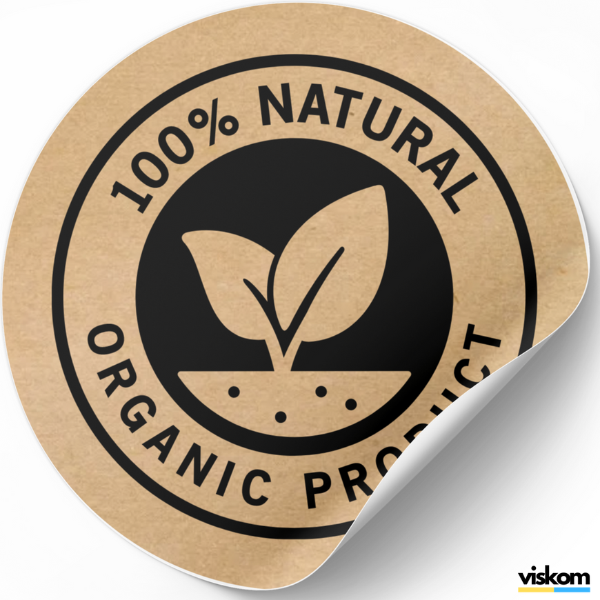 Kraftpapier-Etikett ⌀50 mm &laquo;Organic 02&raquo; (250 St&uuml;ck/Rolle), selbstklebend 50brownorganic-02 photo