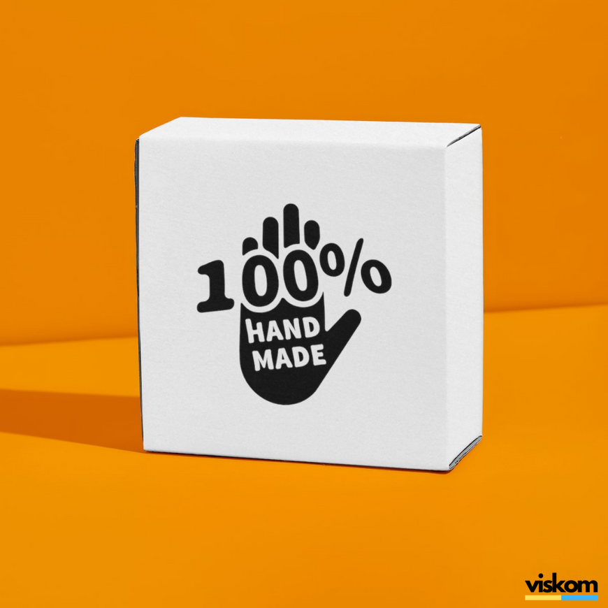 Beyaz etiket 100х100 mm &laquo;Handmade 08&raquo; (100 adet/rulo) kendinden yapışkanlı 100100whitehandmade08 photo