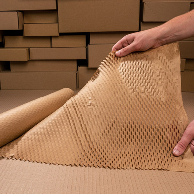Крафт папір стільниковий 50 см х 10 м Honeycomb, коричневий в рулоні